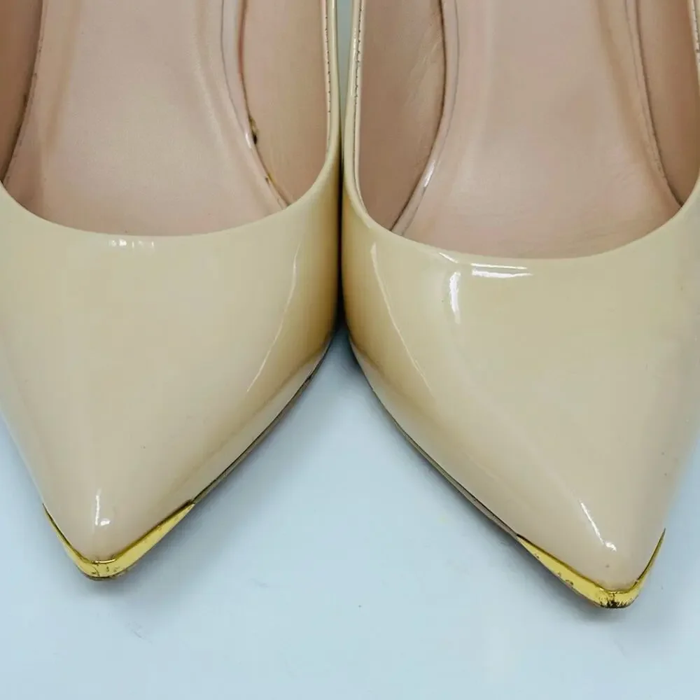 Ted Baker Patent Leather Heels Nude Size 38 Moniira Neutral pointed toe